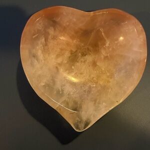 Heart-Shaped Rose Quartz Decorative Stone